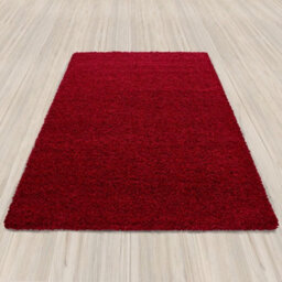 Uetian Red Medium Rug Soft Shaggy Rug For Room Hallways Living Room 5Cm Thick Pile Modren Look Red (120X170) - thumbnail 4