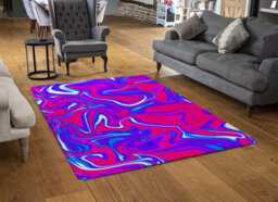 Benjamin Tate Design Pink & Blue Marble Special Soft Home Rug - thumbnail 2