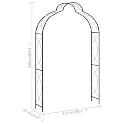 Vidaxl Garden Arch Black 150X34X240 Cm Iron - thumbnail 7