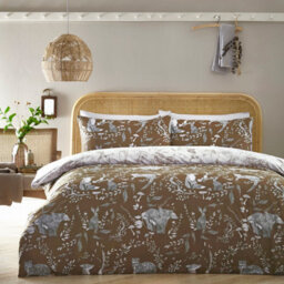 Furn. Buckthorn Woodland Reversible Duvet Cover Set, Double, Orange - thumbnail 2