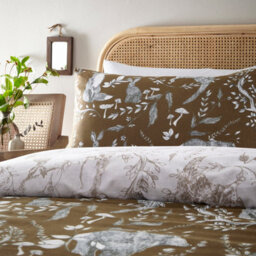 Furn. Buckthorn Woodland Reversible Duvet Cover Set, Double, Orange - thumbnail 3