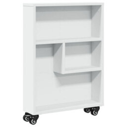 Berkfield Narrow Storage Trolley White 48X13X68 Cm Engineered Wood - thumbnail 2