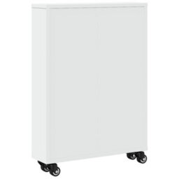 Berkfield Narrow Storage Trolley White 48X13X68 Cm Engineered Wood - thumbnail 6