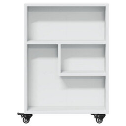 Berkfield Narrow Storage Trolley White 48X13X68 Cm Engineered Wood - thumbnail 4