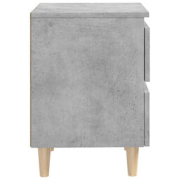 Berkfield Sturdy Bed Cabinet With Solid Pinewood Legs Concrete Grey 40X35X50 Cm - thumbnail 4