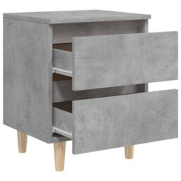 Berkfield Sturdy Bed Cabinet With Solid Pinewood Legs Concrete Grey 40X35X50 Cm - thumbnail 5