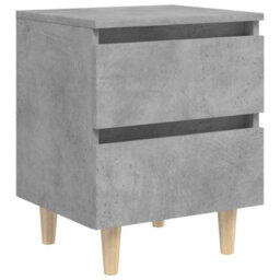 Berkfield Sturdy Bed Cabinet With Solid Pinewood Legs Concrete Grey 40X35X50 Cm - thumbnail 1