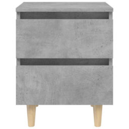 Berkfield Sturdy Bed Cabinet With Solid Pinewood Legs Concrete Grey 40X35X50 Cm - thumbnail 3