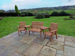 Churnet Valley Garden Furniture Ltd Valley 4 Seat Set 1X2B 2Xc Angled Tray - Timber - L100 X W310 X H95 Cm - Garden Furniture - Fully Assembled - thumbnail 2