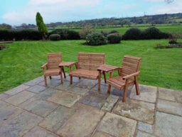 Churnet Valley Garden Furniture Ltd Valley 4 Seat Set 1X2B 2Xc Angled Tray - Timber - L100 X W310 X H95 Cm - Garden Furniture - Fully Assembled - thumbnail 1