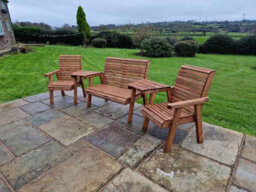 Churnet Valley Garden Furniture Ltd Valley 4 Seat Set 1X2B 2Xc Angled Tray - Timber - L100 X W310 X H95 Cm - Garden Furniture - Fully Assembled - thumbnail 5