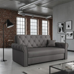 Viva Roma Iii Living Room Sofa Bed With Storage Polyurethane Foam Hr Foam Wave Springs Metal Legs 168X85X98Cm Dark Grey - thumbnail 1