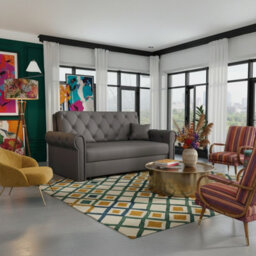 Viva Roma Iii Living Room Sofa Bed With Storage Polyurethane Foam Hr Foam Wave Springs Metal Legs 168X85X98Cm Dark Grey - thumbnail 2