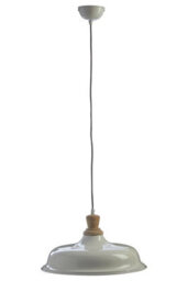 Orsina White Small Pendant Light, Adjustable Ceiling Light With Wood Holder, Iron Hanging Lamp For Dining Room
