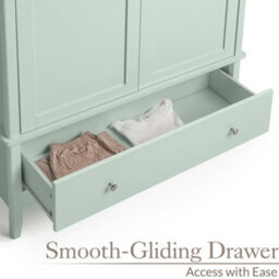 Christow Sage Double Wardrobe With Drawer 2 Door Bedroom Storage Furniture Cupboard - thumbnail 5