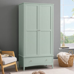 Christow Sage Double Wardrobe With Drawer 2 Door Bedroom Storage Furniture Cupboard