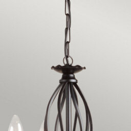 Luminosa Lighting Elstead Artisan Chandelier 3 Light Black Finish, E14 - thumbnail 2