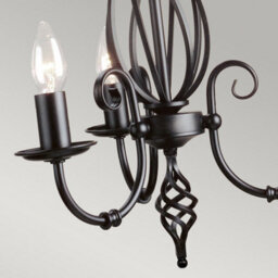 Luminosa Lighting Elstead Artisan Chandelier 3 Light Black Finish, E14 - thumbnail 3