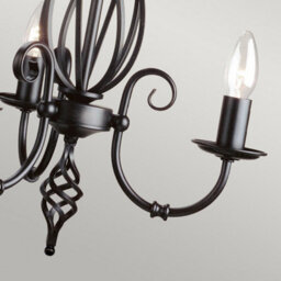 Luminosa Lighting Elstead Artisan Chandelier 3 Light Black Finish, E14 - thumbnail 4