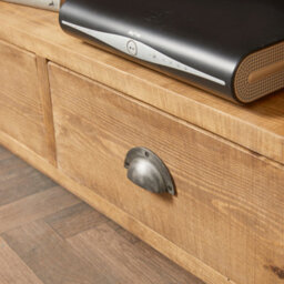 Off the Grain Corner Tv Stand With Drawers  Made From Solid Wood - 80Cm Rugger Brown Finsh - thumbnail 4