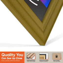 "12X12""  Gold Classic Vinyl Record Frame For 12 Inch Lp Album Covers - Elegant Wall Display - Ak Frames" - thumbnail 3