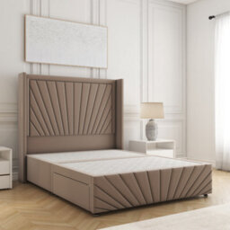 Bsspoke Nola Divan Bed Set Mink Plush With 2 Drawers Footend 54Inch Headboard & Footboard No Mattress In 3Ft 4Ft 5Ft 4Ft6 6Ft - thumbnail 2