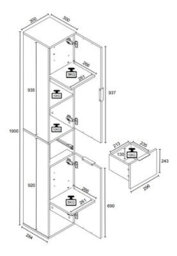 Vcm Bathroom Furniture Bathroom Cabinet High Cabinet Donali - thumbnail 5