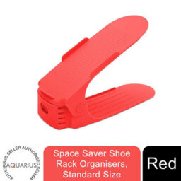 Haven Space Saver Shoe Rack Organiser Standard Size Easy To Clean & Sturdy, Red - thumbnail 1