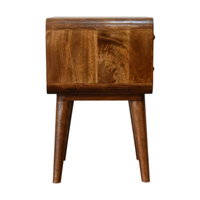 Artisan Furniture 2 Drawer Curved Chestnut Bedside - image 1
