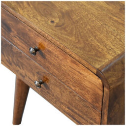 Artisan Furniture 2 Drawer Curved Chestnut Bedside - thumbnail 5
