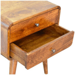 Artisan Furniture 2 Drawer Curved Chestnut Bedside - thumbnail 6