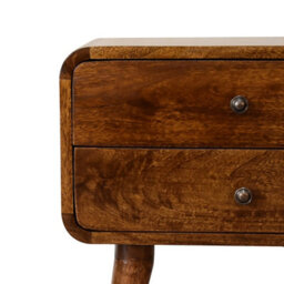Artisan Furniture 2 Drawer Curved Chestnut Bedside - thumbnail 4