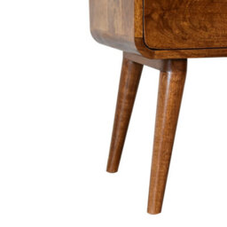 Artisan Furniture 2 Drawer Curved Chestnut Bedside - thumbnail 7