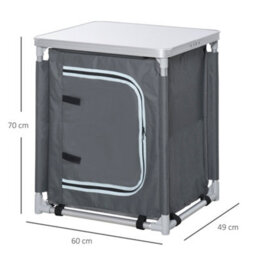 Outsunny Outdoor 2-Shelf Camping Cupboard Kitchen Station Cook Table Aluminum - thumbnail 3