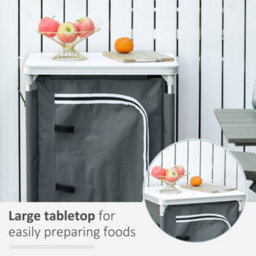 Outsunny Outdoor 2-Shelf Camping Cupboard Kitchen Station Cook Table Aluminum - thumbnail 4