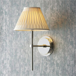 Loops 2 Pack Indoor Bright Nickel Plate Wall Light - Ivory Silk Shade - Dimmable 6W Led E14 - thumbnail 3