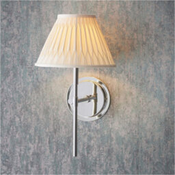 Loops 2 Pack Indoor Bright Nickel Plate Wall Light - Ivory Silk Shade - Dimmable 6W Led E14 - thumbnail 4