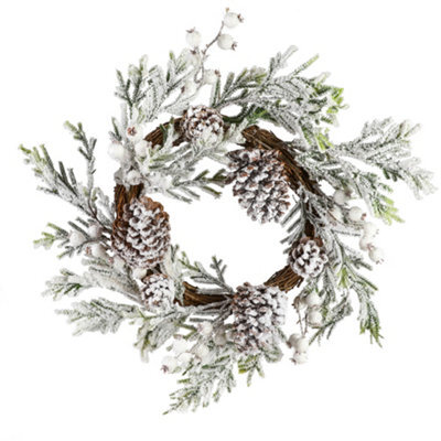 Dibor Giant Snowdrift Front Door Autumn Wreath Winter Spring Wreath 50Cm - image 1