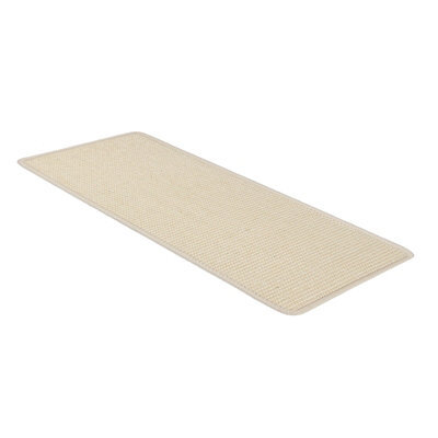 Floordirekt Pure Nature Self Adhesive Edged Hard Wearing Sisal Stair Tread Mat For Indoor Stairs Semicircular Ivory 23.5 X 65 Cm - image 1