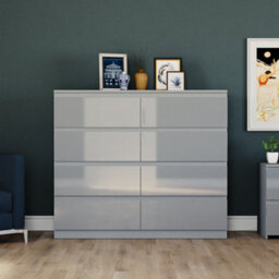 Lassic Vida Designs Glinton 8 Drawer Chest (100% Fsc), Grey - thumbnail 6