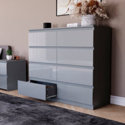 Lassic Vida Designs Glinton 8 Drawer Chest (100% Fsc), Grey - thumbnail 4