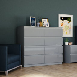 Lassic Vida Designs Glinton 8 Drawer Chest (100% Fsc), Grey - thumbnail 7