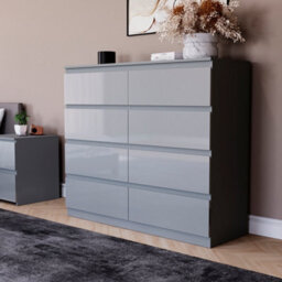 Lassic Vida Designs Glinton 8 Drawer Chest (100% Fsc), Grey - thumbnail 3
