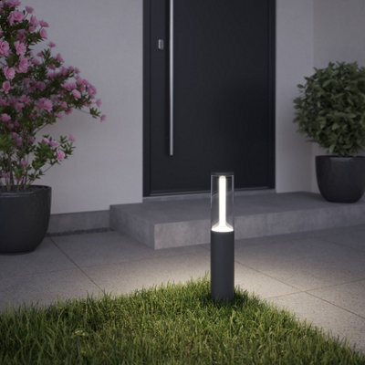 GoodHome Trinidad Black Mains-Powered (Wired) 1 Lamp Integrated Led Outdoor Post Light (H)450mm - image 1