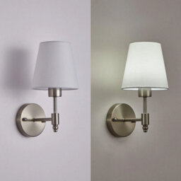 Harper Living Set Of 2 Battery Wall Lights, Fabric Lamps With Rechargeable Bulbs, Remote, 3 Cct & 9 Rgb, Satin Nickel - thumbnail 9