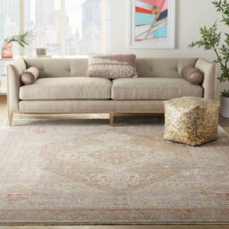 Beige Grey Traditional Bordered Geometric Easy To Clean Rug For Living Room And Bedroom-160Cm X 234Cm - thumbnail 2