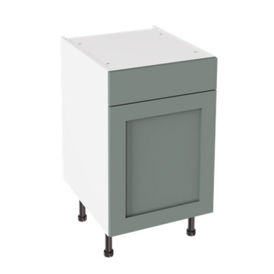 Kitchen Kit Drawerline Base Cabinet 500mm Shaker - Matt Sage Green - image 1