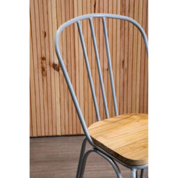 Orsina Lightweight Grey Finish Metal Frame Dining Chair, Comfy Outdoor Chair Metal, Effortless Cleaning Metal Chair - thumbnail 6