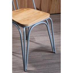Orsina Lightweight Grey Finish Metal Frame Dining Chair, Comfy Outdoor Chair Metal, Effortless Cleaning Metal Chair - thumbnail 7