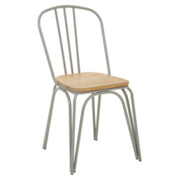 Orsina Lightweight Grey Finish Metal Frame Dining Chair, Comfy Outdoor Chair Metal, Effortless Cleaning Metal Chair - thumbnail 2